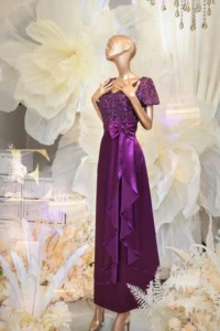 最美媽媽禮服-艾莉禮服-設計珠工款-主婚人婚禮出租-顯瘦穿搭-紫色系典雅簡約
