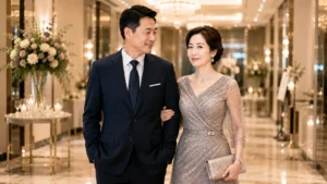 媽媽禮服 爸爸西裝搭配範例，呈現典雅協調的婚禮主婚人穿搭