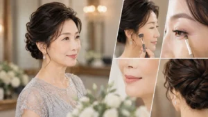 婚禮媽媽妝容推薦|自然優雅最耐看,5大上妝重點 1 婚禮媽媽妝容推薦,自然淡雅底妝搭配柔和眼妝與唇色,呈現優雅主婚人氣質